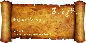 Bujna Éva névjegykártya