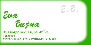 eva bujna business card